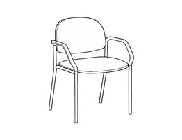 Bariatric Side Chair With Arms (Stacking / Ganging)